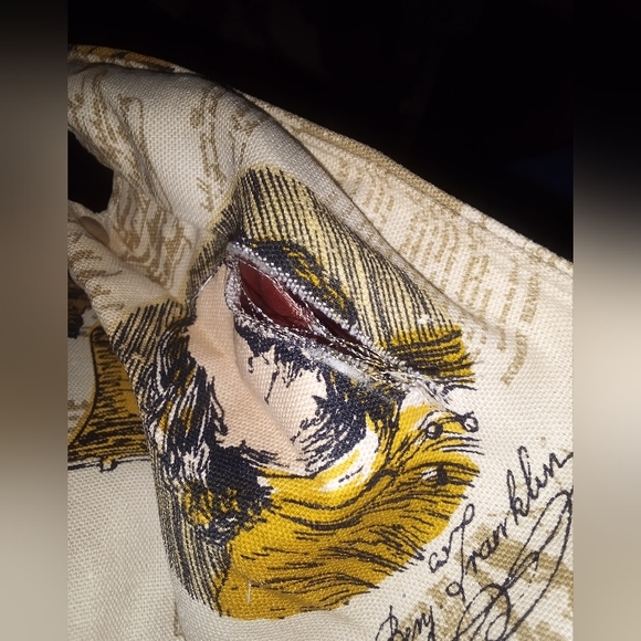 Handmade antique/vintage possibly silk Margaret Smith Patriotic bag - Picture 12 of 16